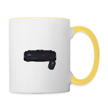 Noch eine Runde zocken Games Gamer Konsolen Spiele - Tasse zweifarbig - Weiß/Gelb - Rechts