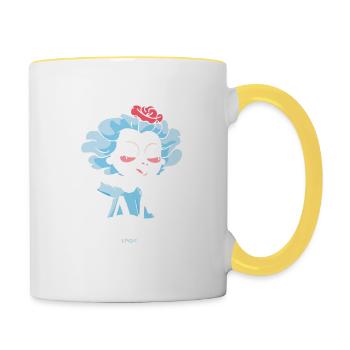 Reine sans drame - Mug contrasté - blanc/jaune - Droite