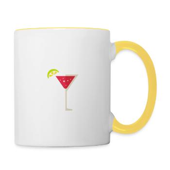 Dieser Cosmopolitan schmeckt nach süßem Alkoholliebhaber - Tasse zweifarbig - Weiß/Gelb - Rechts