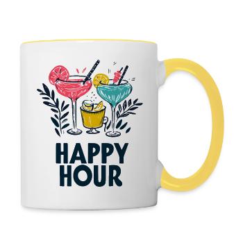 Happy Hour - Contrasting Mug - white/yellow - Right