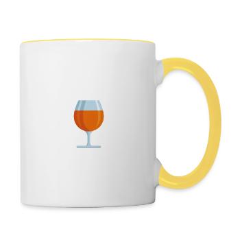 Dieser Cognac schmeckt nach richtig süßem Alkohol - Tasse zweifarbig - Weiß/Gelb - Rechts