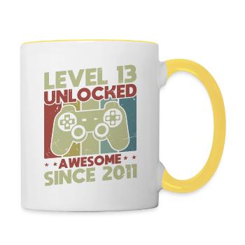 Level 13 Unlocked - Contrasting Mug - white/yellow - Right