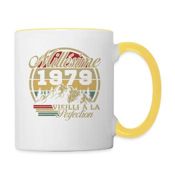 Vintage 1979, Vintage 1979 Birthday Gift - Contrasting Mug - white/yellow - Right