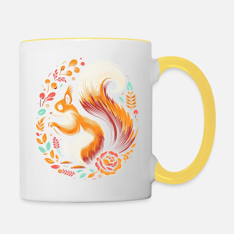 Ecureuil - Mug contrasté - blanc/jaune