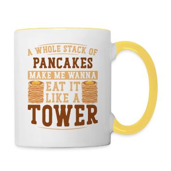 Pancake Lover Kids A Whole Stack - Contrasting Mug - white/yellow - Right