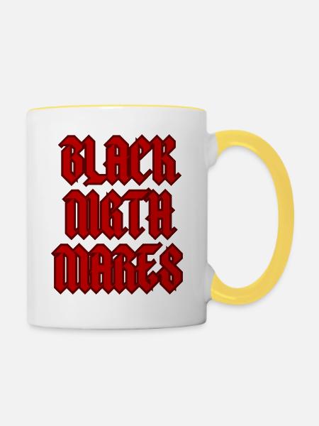 schwarze Albträume - Tasse zweifarbig - Weiß/Gelb