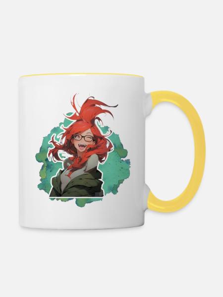 Frau Soline YouplaBoom - Tasse zweifarbig - Weiß/Gelb