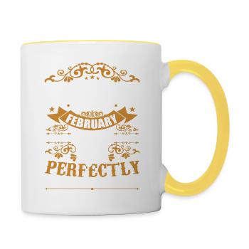 Cadeau D'anniversaire Février 2021 Vintage 3e - Mug contrasté - blanc/jaune - Droite
