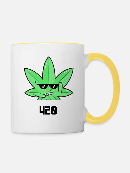 420 - Tasse zweifarbig - Weiß/Gelb