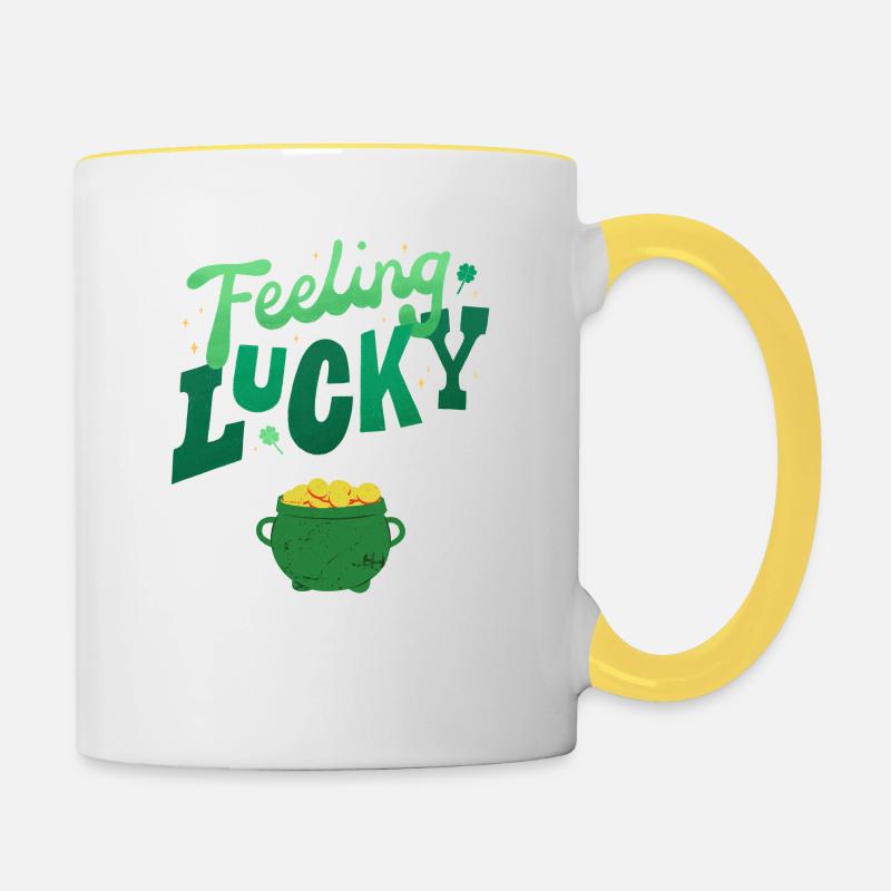 Lucky - Contrasting Mug - white/yellow
