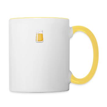 La bière est mon animal T-shirt drôle boire - Mug contrasté - blanc/jaune - Droite