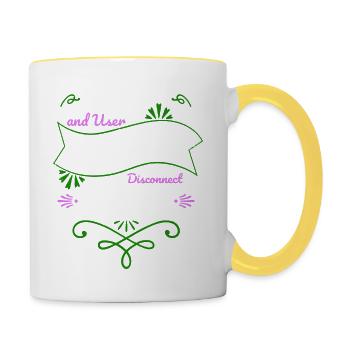 birthday anonymous mask happy quote gift hacking - Tasse zweifarbig - Weiß/Gelb - Rechts