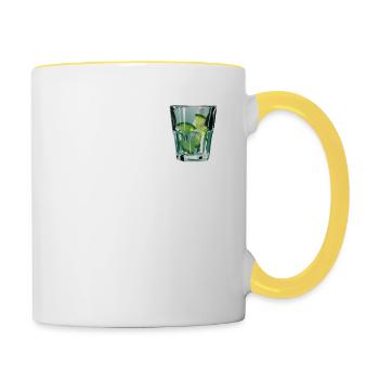 OK Mais Premier Gin Lover T-Shirt Drôle Alcool Cool - Mug contrasté - blanc/jaune - Droite