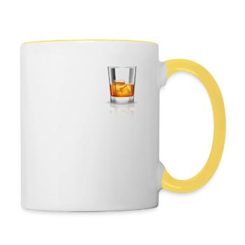 OK But First Rum T-Shirt Funny Drinking Alcohol - Contrasting Mug - white/yellow - Right