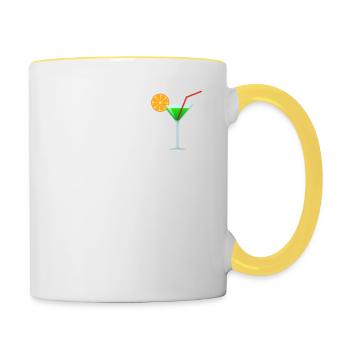 OK Mais First Grasshopper Funny Mint Cocktail Wine - Mug contrasté - blanc/jaune - Droite
