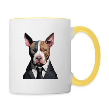 Business Dog - Contrasting Mug - white/yellow - Right