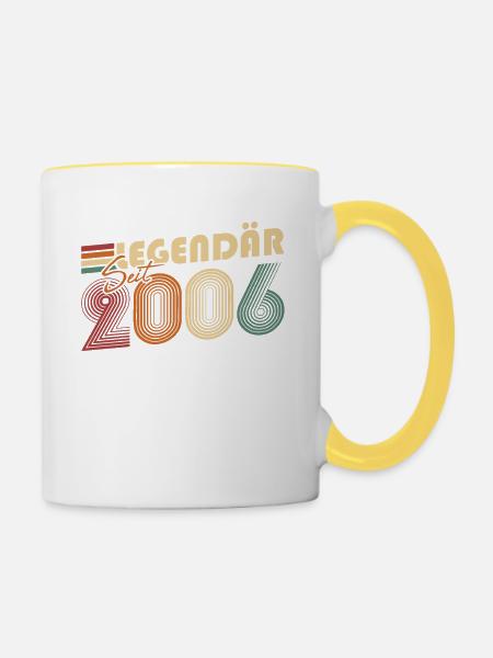 Legendär seit 2006 - Tasse zweifarbig - Weiß/Gelb