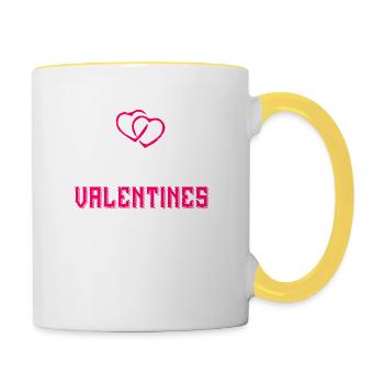 Bonne Saint-Valentin - Mug contrasté - blanc/jaune - Droite