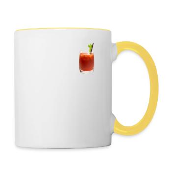 OK But First Bloody Mary T-Shirt, Funny Drinking - Contrasting Mug - white/yellow - Right