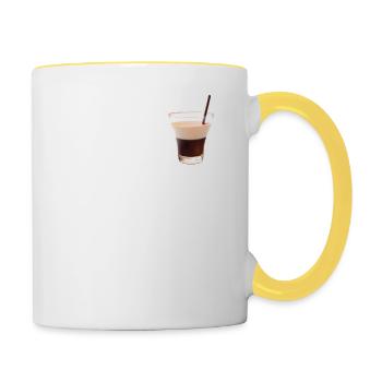 OK But First White Russian T-Shirt Funny Drinking - Contrasting Mug - white/yellow - Right
