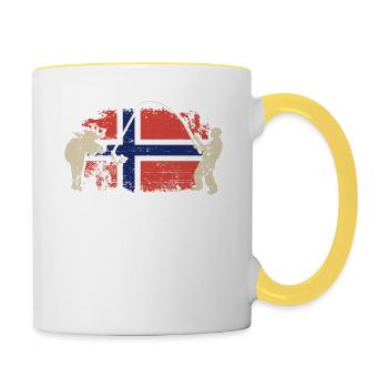 Norvège Pêche 2024 - Mug contrasté - blanc/jaune - Droite
