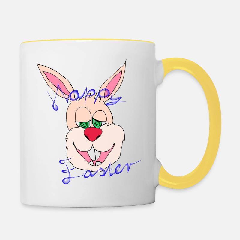 Happy Easter - Contrasting Mug - white/yellow