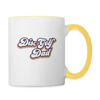 Disc Golf Dad Disc Golf Father Disc Golf Parents - Contrasting Mug - white/yellow - Right