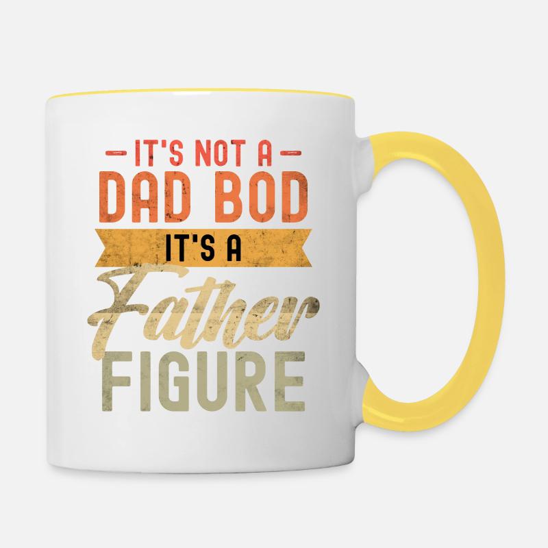 It's not a Dad Bod it's a Father Figure - Contrasting Mug - white/yellow