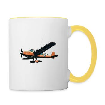 Model Airplane Pilot Airplane Hobby Airplane - Contrasting Mug - white/yellow - Right