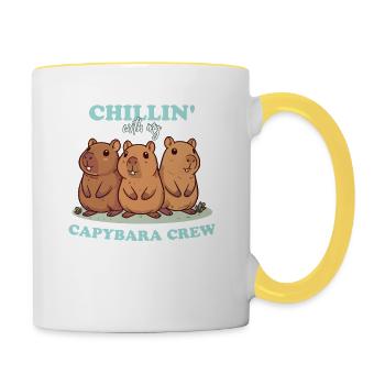 With my friends Capybara - Contrasting Mug - white/yellow - Right