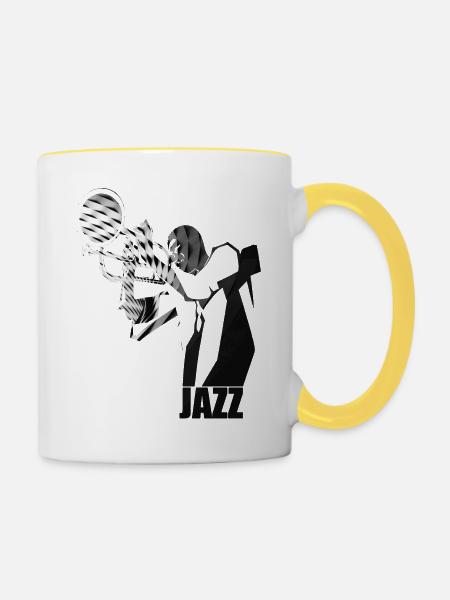 Zeitgenössischer Jazz - Tasse zweifarbig - Weiß/Gelb