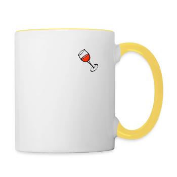 Le vin rouge prend le bord de la normalité Happy Wine - Mug contrasté - blanc/jaune - Droite