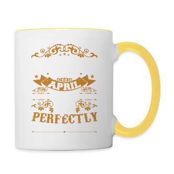 Die Legenden wurden im April 1945 geboren, Geschenk 1945 - Tasse zweifarbig - Weiß/Gelb - Rechts