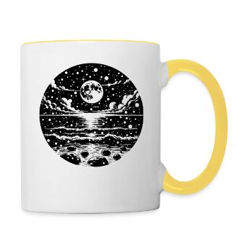 Moonlit night over the water - Contrasting Mug - white/yellow - Right
