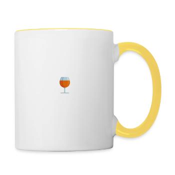 Cognac Drinking Team T-Shirt - Brandy Alcoholic - Tasse zweifarbig - Weiß/Gelb - Rechts