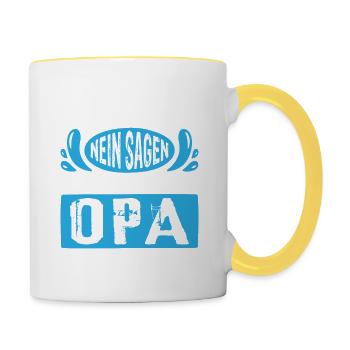 Ich Muss Nicht Nein Sagen Ich Bin Der Opa - Tasse zweifarbig - Weiß/Gelb - Rechts