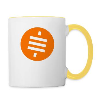 Bitcoin Satoshi BTC Stack Sats Hodl Crypto Logo - Mug contrasté - blanc/jaune - Droite