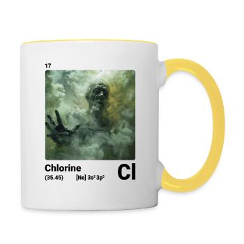 Chlore Cl Élément chimique Tableau périodique 017 - Mug contrasté - blanc/jaune - Droite