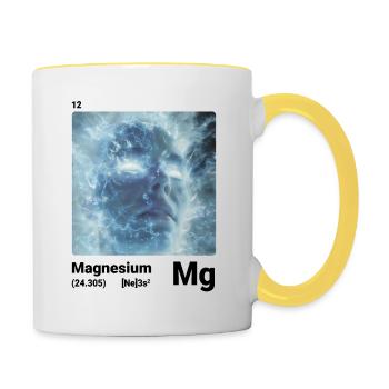 Periodic Table Element Magnesium (Mg) 012 - Contrasting Mug - white/yellow - Right