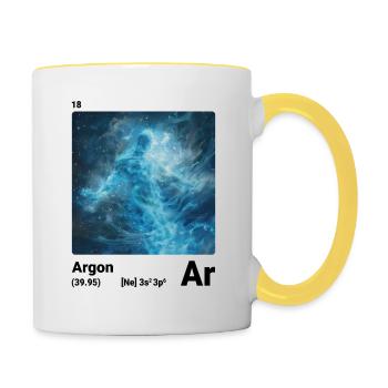 Argon Ar Chemical Element Periodic Table 018 - Contrasting Mug - white/yellow - Right