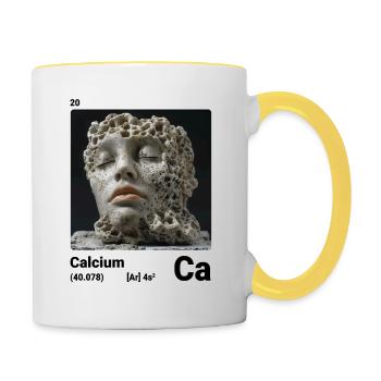 Calcium Ca chemisches Element Periodensystem 020 - Tasse zweifarbig - Weiß/Gelb - Rechts