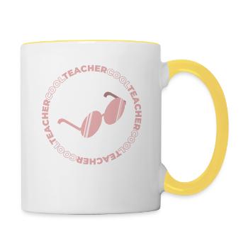 Cool Teacher - Cadeau parfait pour les professeurs cool - Mug contrasté - blanc/jaune - Droite