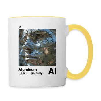 Periodic Table Element Aluminum (Al) 013 - Contrasting Mug - white/yellow - Right