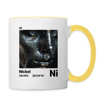AI am Nickel (poids) - Mug contrasté - blanc/jaune - Droite