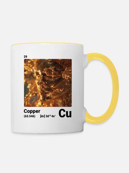 AI am Kupfer (wt) - Tasse zweifarbig - Weiß/Gelb