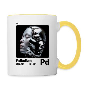 AI am Palladium (wt) - Tasse zweifarbig - Weiß/Gelb - Rechts