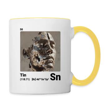 AI am Zinn (wt) - Tasse zweifarbig - Weiß/Gelb - Rechts