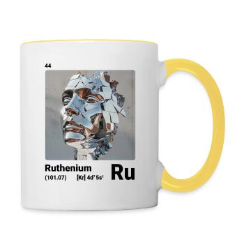 AI am Ruthenium (wt) - Tasse zweifarbig - Weiß/Gelb - Rechts
