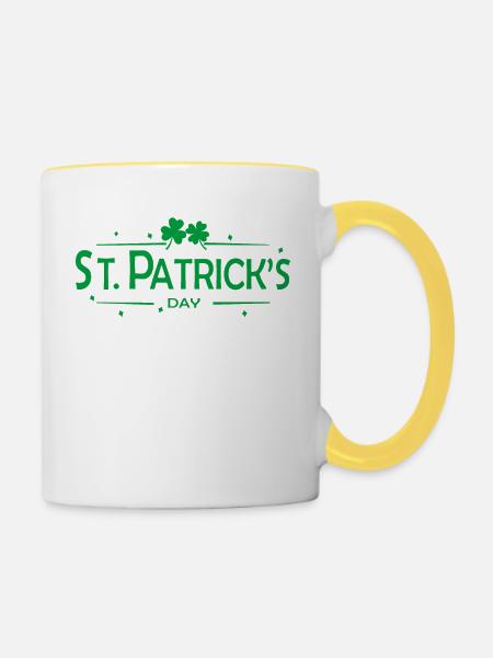 St. Patrick's Day Irisch - Tasse zweifarbig - Weiß/Gelb