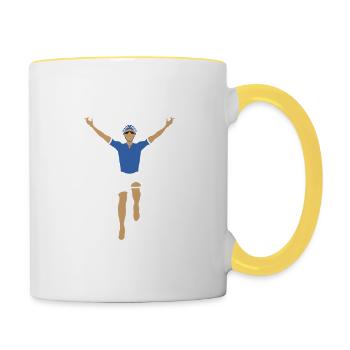 Échappe à ta femme - Mug contrasté - blanc/jaune - Droite